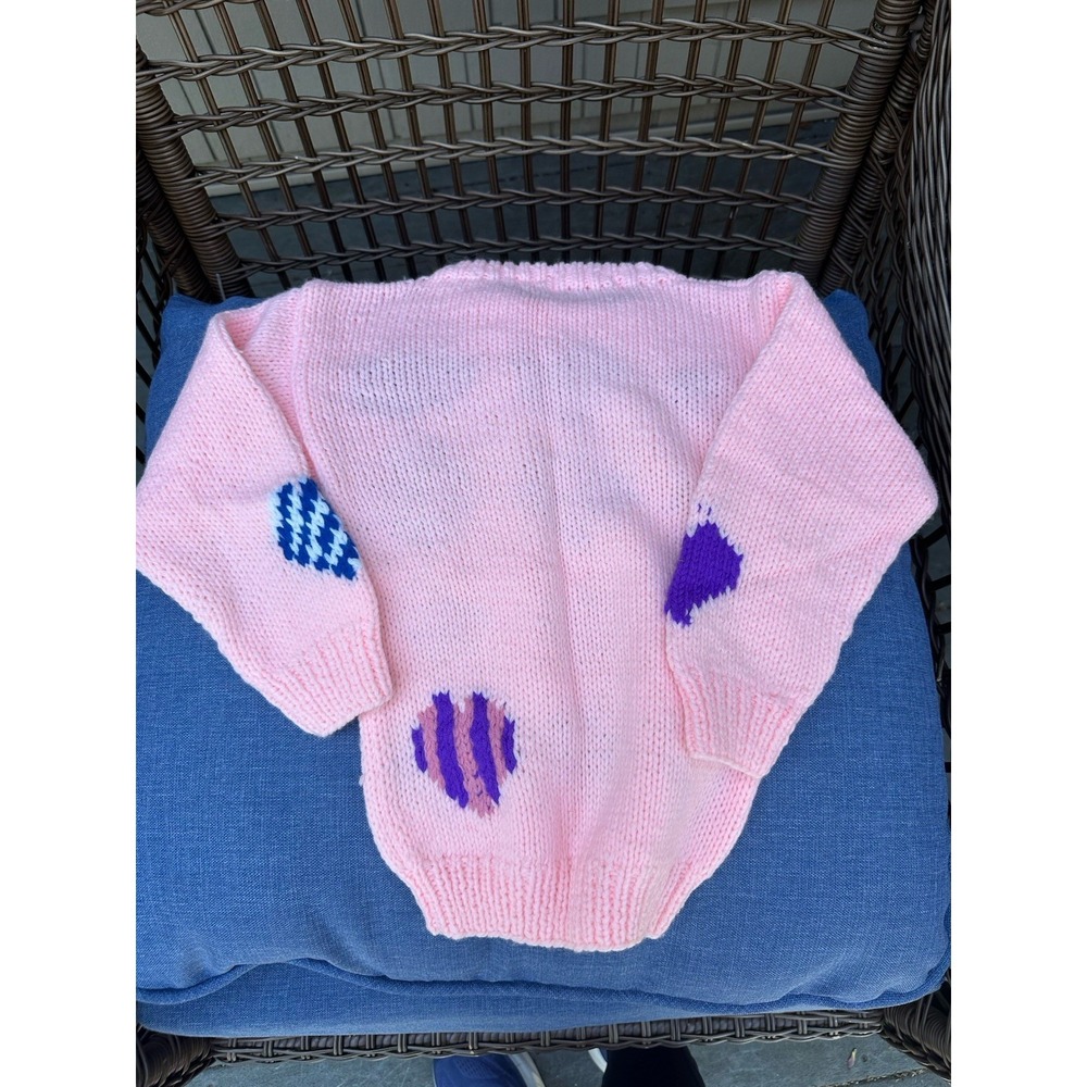 Vintage Kids Puffins Hand Knit Heats Sweater Size 5 Great Shape - Picture 2 of 3
